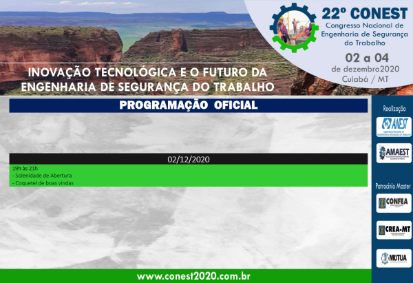 22º CONEST acontece de 2 a 4 de dezembro, em Cuiabá (MT) 22º CONEST acontece de 2 a 4 de dezembro, em Cuiabá (MT)