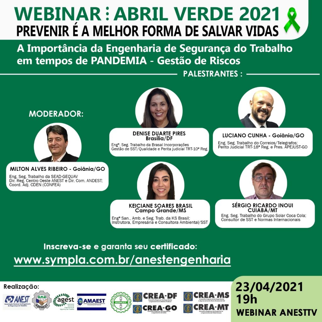 Live “Contribuições dos Profissionais de Segurança e Saúde do Trabalho em tempos de Pandemia – Gestão de Riscos” Live “Contribuições dos Profissionais de Segurança e Saúde do Trabalho em tempos de Pandemia – Gestão de Riscos”