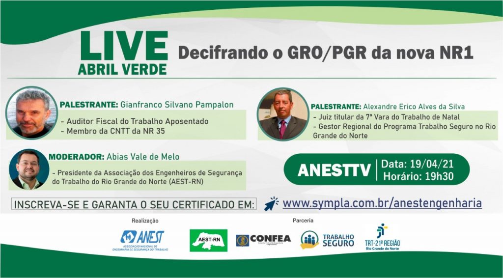 Live Abril Verde – Decifrando o GRO/PGR da nova NR1