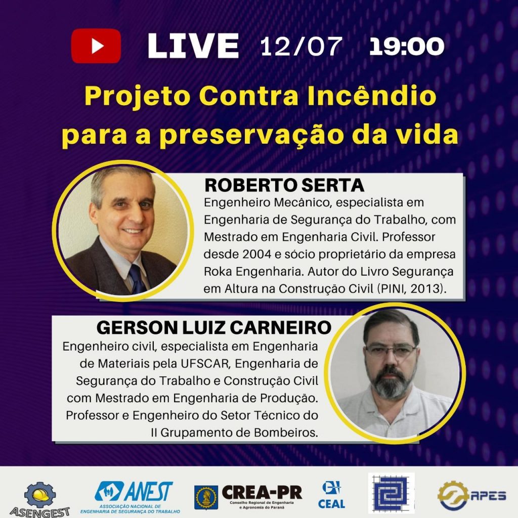 Live ”Projeto de Incêndio para a preservação da vida”