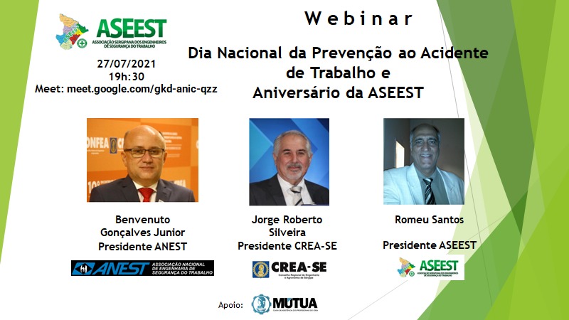 Presidente da  ANEST participa de Webinar em homenagem ao aniversário da ASEEST